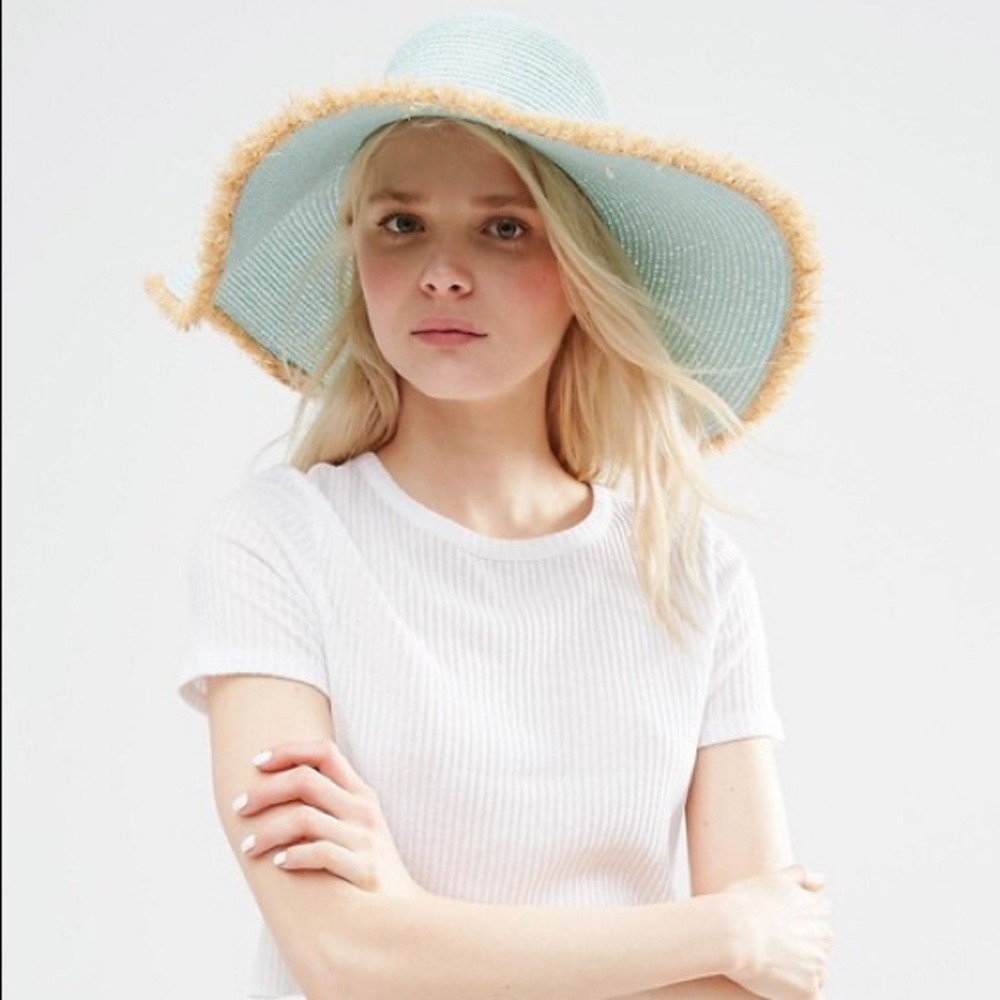NWT ASOS Mint Floppy Straw Hat